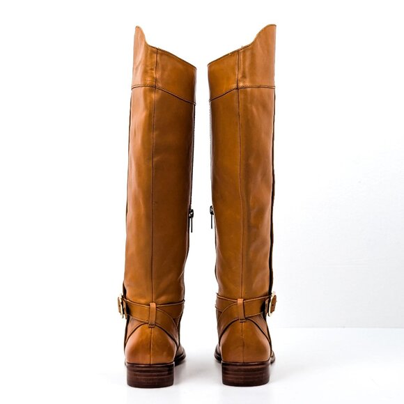 Vince Camuto Wmn Ovar Mustard Leather Buckle Riding Equestrian Tall Boots sz 7.5 - Picture 4 of 7